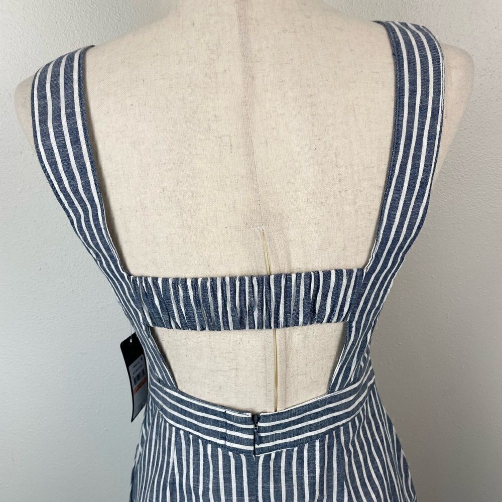 NWT RACHEL Rachel Roy Navy Blue and White Striped Midi Dress Size 2 - Picture 8 of 10